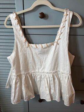 White Lace-Up Nixie Top